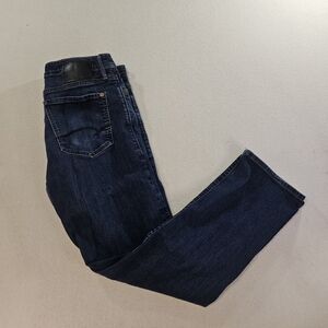 Mavi Zach Straight Leg Jeans 35x32 Dark Wash Stretch Denim